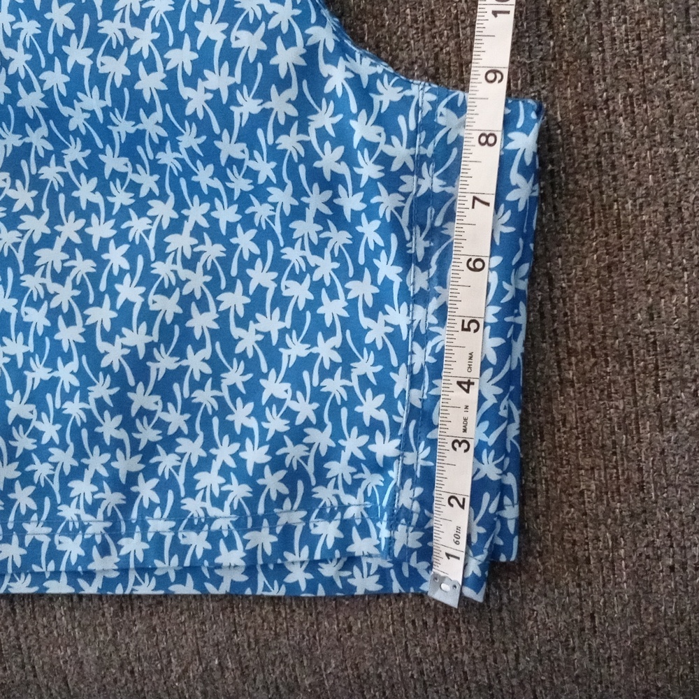 🌊Lands' End🌊 - Blue/White Palm Tree Swim Trunk - Picture 16 of 16